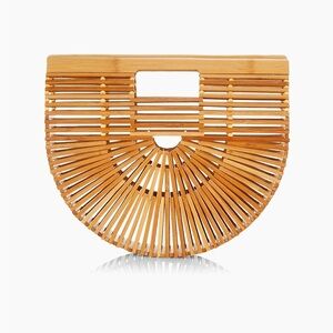 Tan Bamboo Women Bag- perfect for beach outfits!